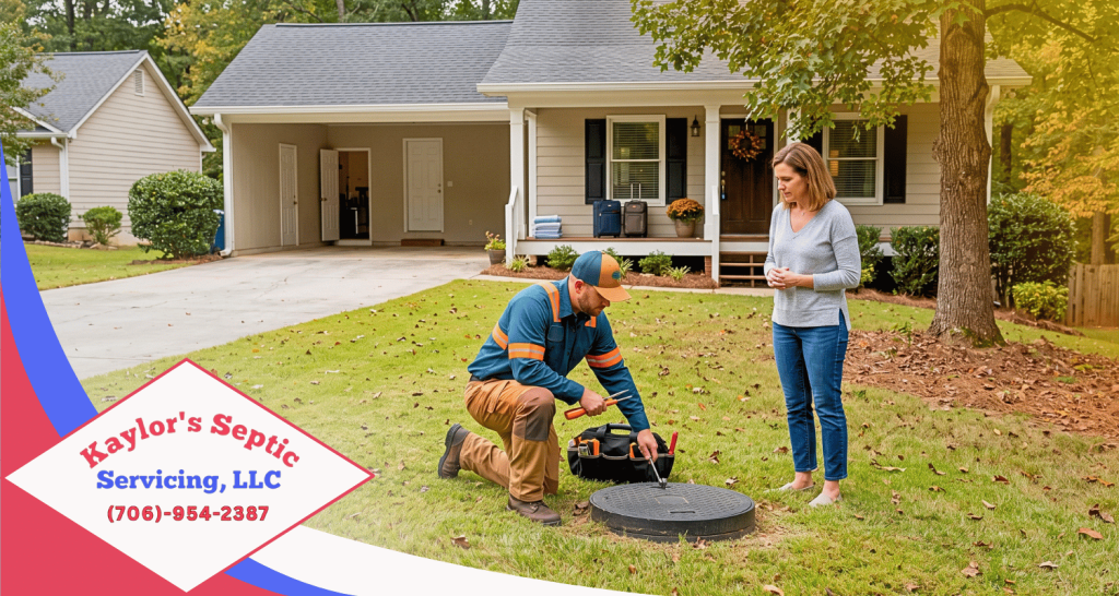 Prepare your septic system for holiday guests with a North Georgia homeowner scheduling a septic inspection before visitors arrive